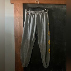 Aviator Nation Gray Pants with Yellow Smiley Faces